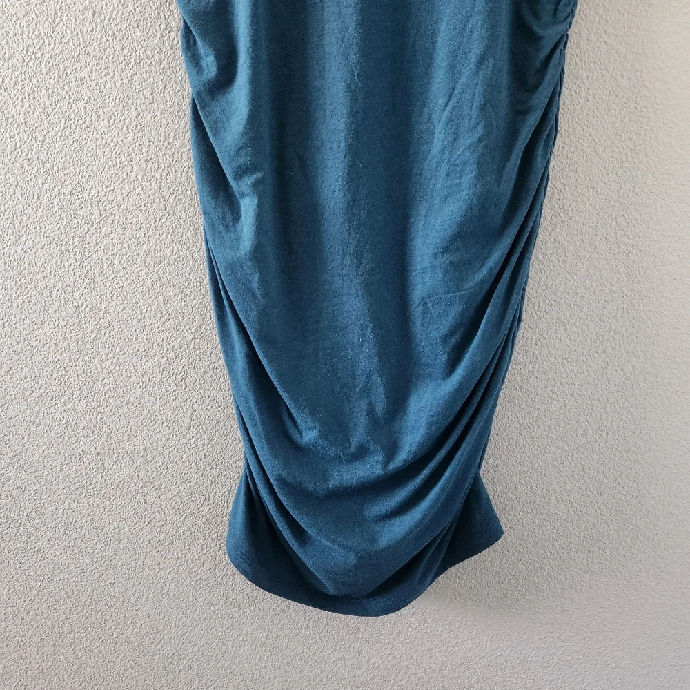 Babaton Contour Ruched Midi Dress Medium Aritzia Fitted T-Shirt Casual Summer - Picture 4 of 12